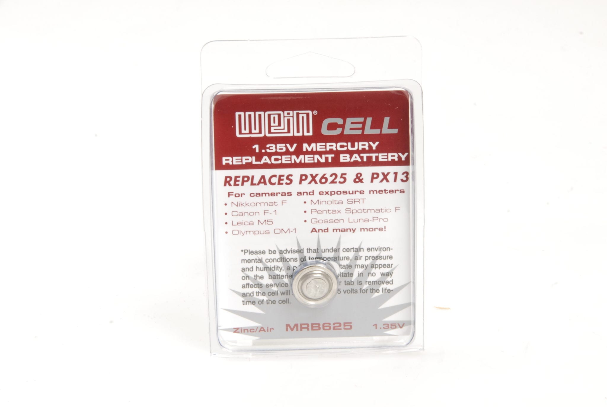 WeinCell 1.35v mercury-free camera battery PX625 PX13 (MRB625). Graded: NEW [...