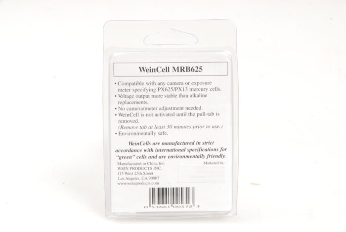 WeinCell 1.35v mercury-free camera battery PX625 PX13 (MRB625). Graded: NEW [#MRB625] - Image 2