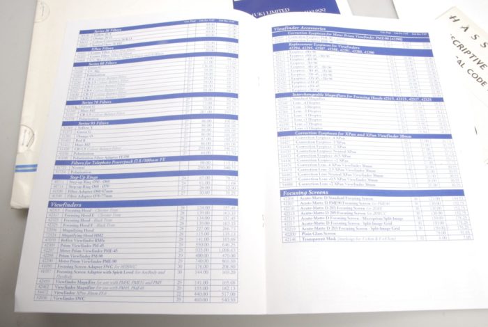 Hasselblad UK Catalogue Pricelists. Graded: EXC+ [#6541] - Image 3