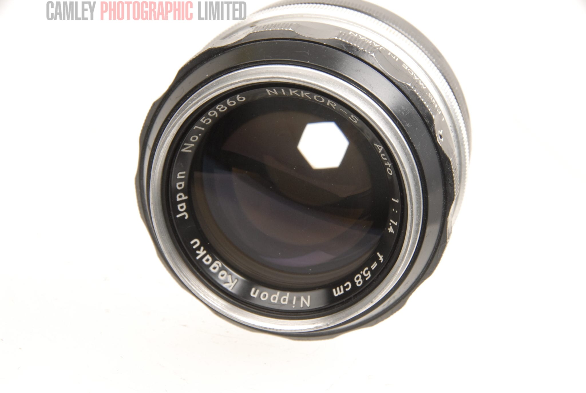 Nikon f1.4 5.8cm lens. Pat Pend. Nikkor-S. Graded: BGN [#8046]