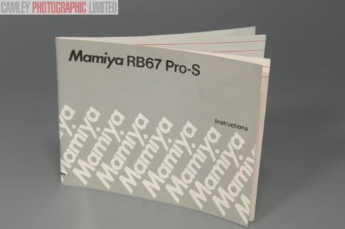Mamiya RB67 Pro-S Medium Format Camera Manual. Graded: EXC+ [#10272]