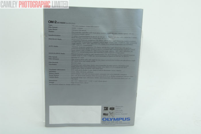 Olympus OM-2 Spot/Program Camera Sales Brochure. Graded: EXC [#9552] - Image 3