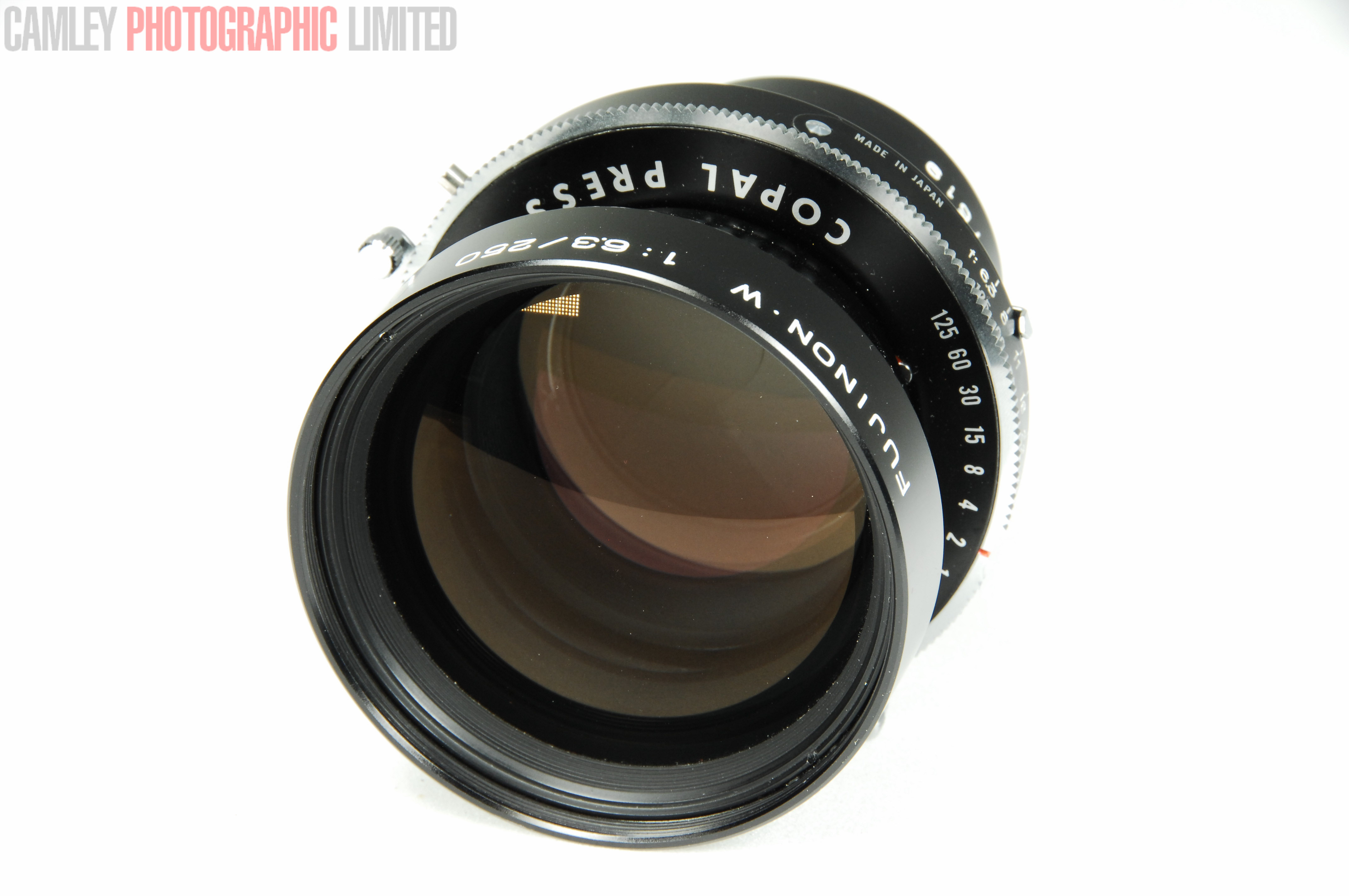 Fujinon W 250mm f6.3 Large Format Lens & Shutter. Graded: LN- [#9373]