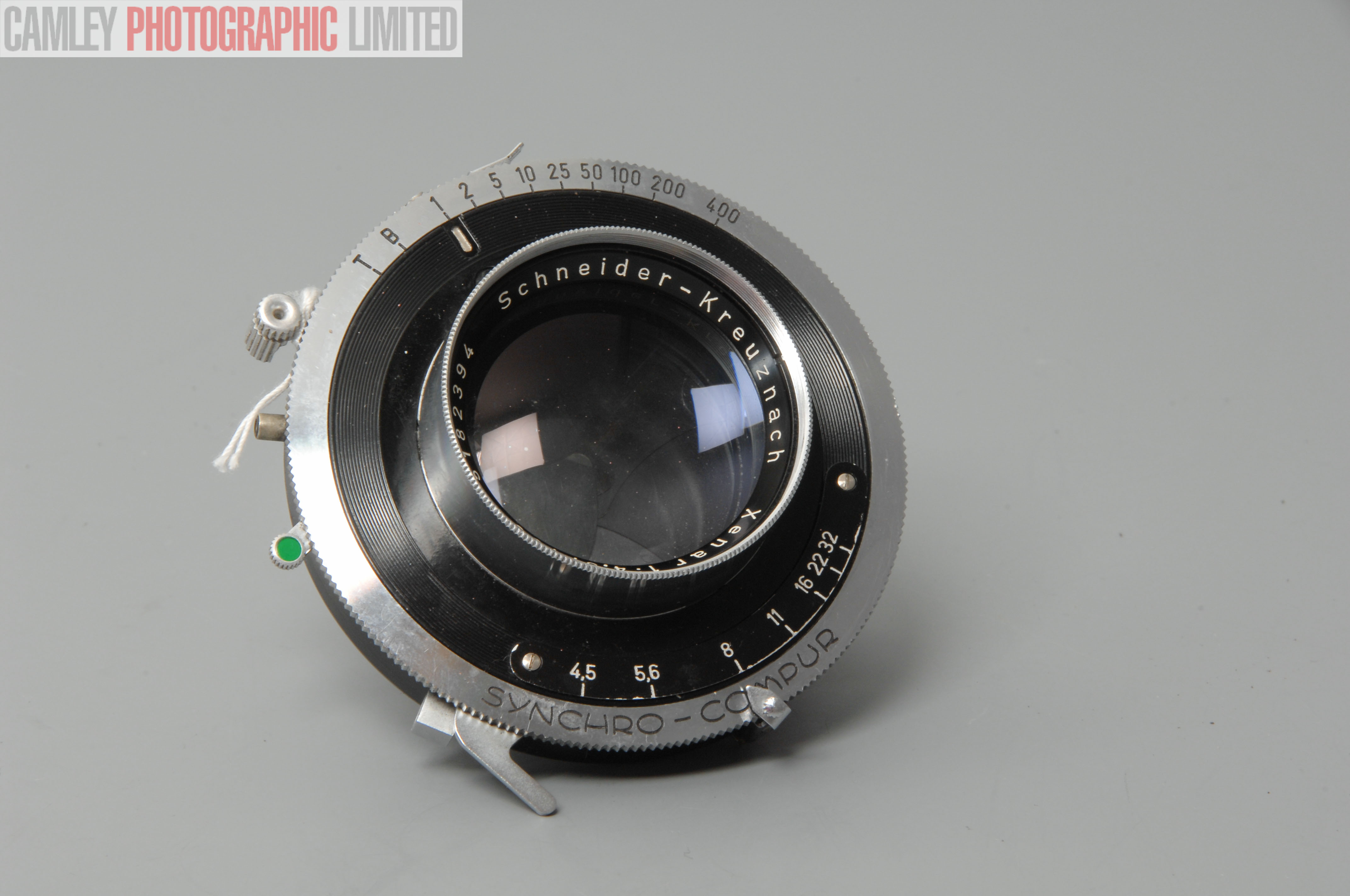 Schneider Xenar 150mm f4.5 lens w/ Compur Shutter. Graded: EXC+