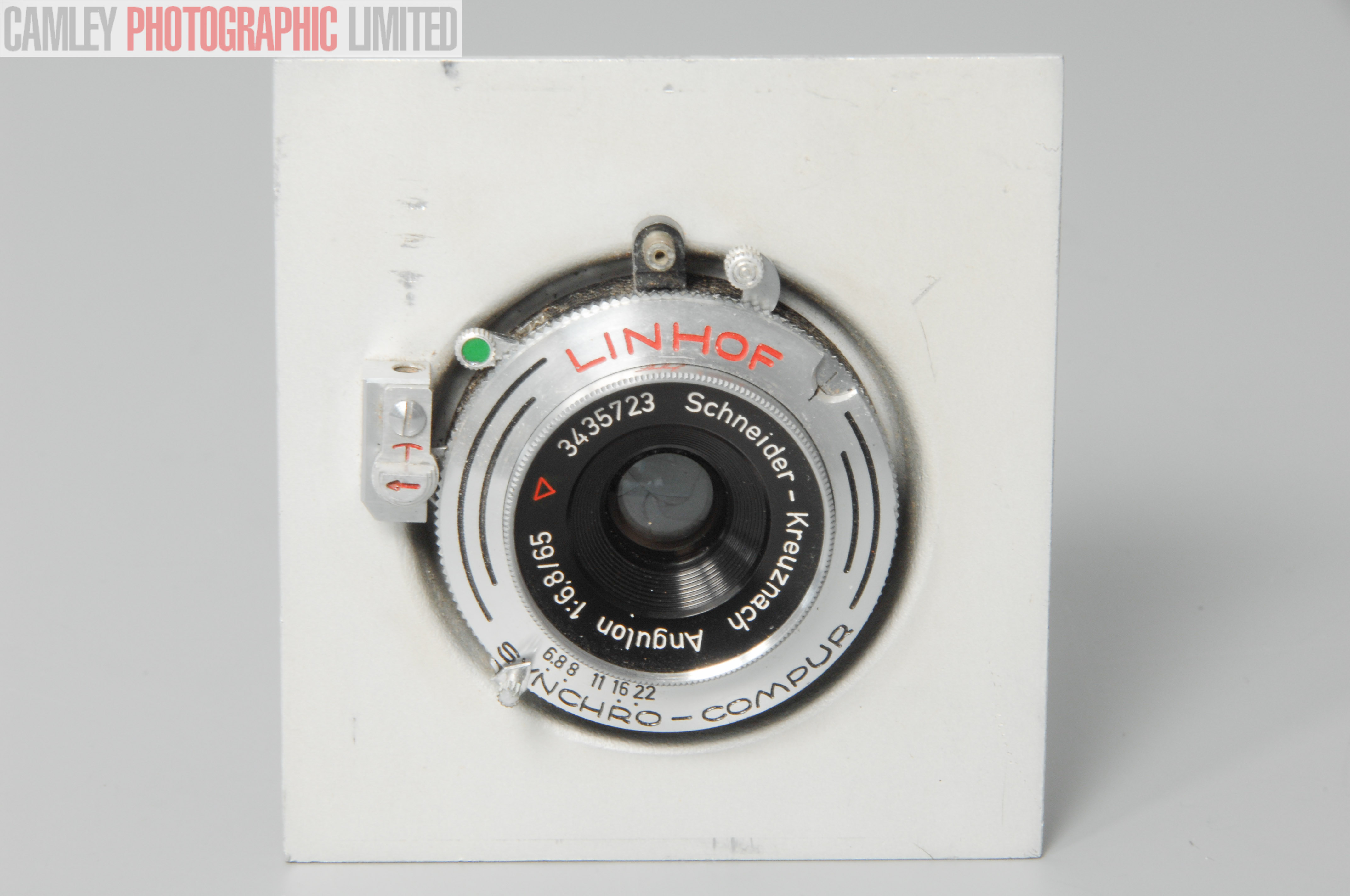 Linhof Schneider Angulon f6.8 65mm Large Format Lens. Graded: EXC