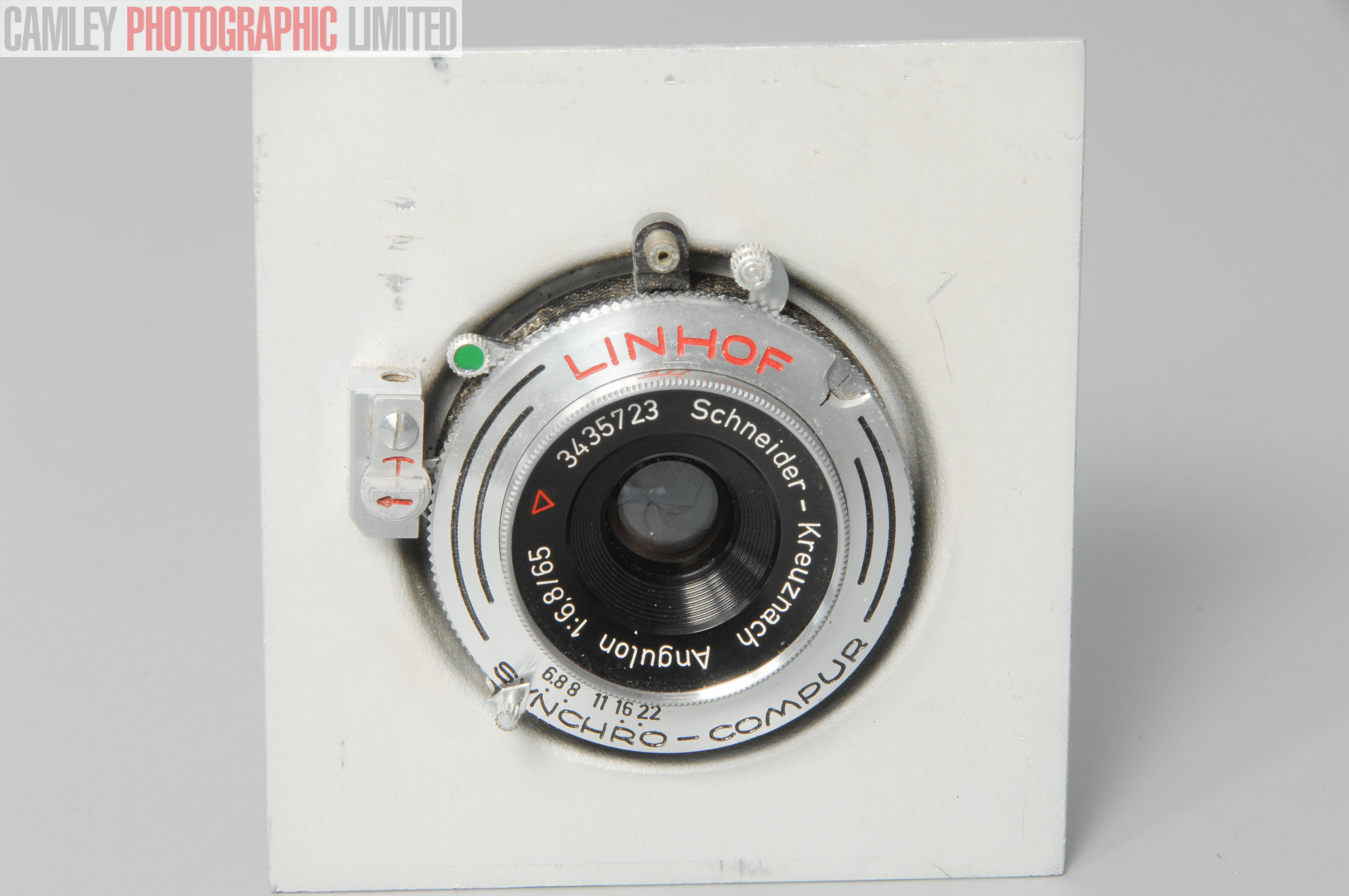 Linhof Schneider Angulon f6.8 65mm Large Format Lens. Graded: EXC