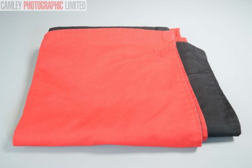 Red and Black Large Format Focusing Dark Cloth. Graded: EXC- [#11669]