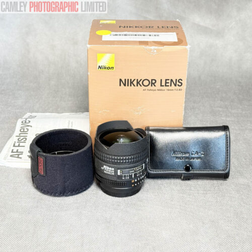 Nikon AF Fisheye 16mm f2.8 D w/ CA-2 Filters. Boxed. Graded: EXC+ [#20109]