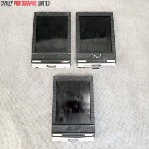 Set of THREE Fidlelity Deluxe 4x5 Cut Film Holders. Graded: EXC- [#20167]