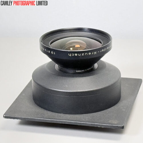 Schneider Super-Angulon f5.6 90mm Lens in Sinar DBM Board. Graded: EXC [#20217]