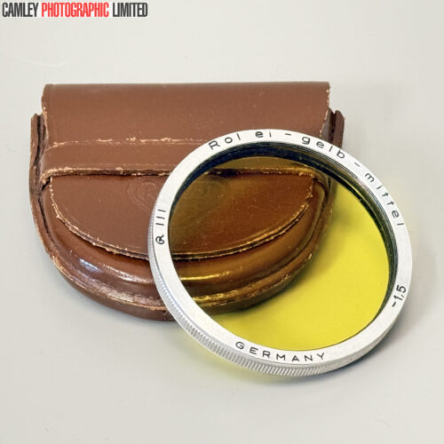 Rollei RIII Gelb Yellow Mittel Bayonet Filter and Case. Graded: EXC [#20236]