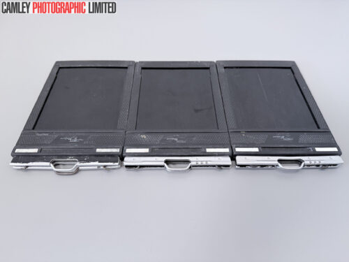 Set of Three Fidelity Deluxe 4x5 Cut Film Holders. Graded: EXC- [#20189]