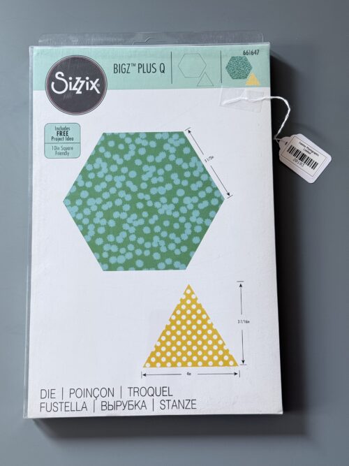 Sizzix Bigz Pro Plus Q Ellison Hexagon 3 1/2'' sides w/equilateral triangle 4'' sides - Sizzix #661647 [20183]